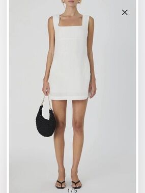 French Connection Birdie Square Neck Minidress, White, size 4